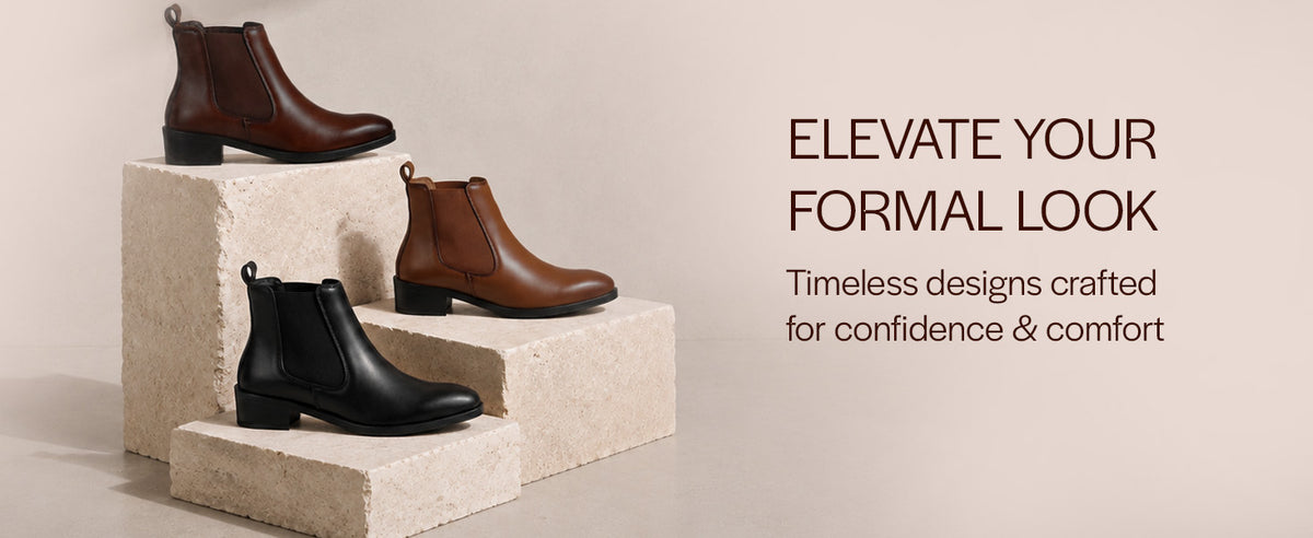 Men Tan High Ankle Slip On Winter Chisel Toe Chelsea Boot|Classic Winter Stylish Cuban Low Heel Boots|Perfect for Office, Business Meetings, Parties, Casual Outings