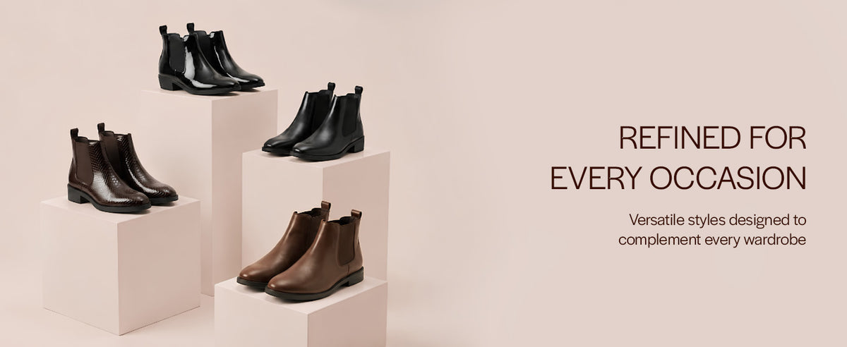 Men Tan High Ankle Slip On Winter Chisel Toe Chelsea Boot|Classic Winter Stylish Cuban Low Heel Boots|Perfect for Office, Business Meetings, Parties, Casual Outings