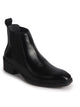 Men Black High Ankle Slip On Winter Chisel Toe Chelsea Boot|Classic Winter Stylish Cuban Low Heel Boots|Perfect for Office, Business Meetings, Parties, Casual Outings