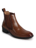 Men Tan High Ankle Slip On Winter Chisel Toe Chelsea Boot|Classic Winter Stylish Cuban Low Heel Boots|Perfect for Office, Business Meetings, Parties, Casual Outings