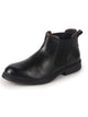 Men Black Genuine Leather Mid Ankle Slip-On Winter Chelsea Boot|Formal, Casual Style Shoes For Denim Outfits|Slip-Resistant TPR Welted Sole