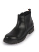 Men Black Genuine Leather Classic High Ankle Side Zipper Winter Chelsea Boots | TPR Welted Sole Round-Toe Slip-On Boot for Office, Travel, Outdoor