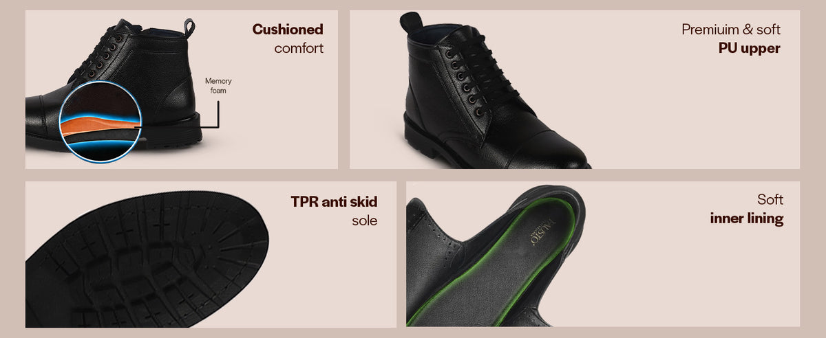 Men Tan High Ankle 6-Eye Lace Up Cap Toe Casual Winter Chukka Boots | Side Zipper Shoe with Durable TPR Welted Sole for Office, Walking, Holiday Travel