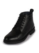 Men Black High Ankle 6-Eye Lace Up Cap Toe Casual Winter Chukka Boots | Side Zipper Shoe with Durable TPR Welted Sole for Office, Walking, Holiday Travel
