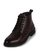 Men Brown High Ankle 6-Eye Lace Up Cap Toe Casual Winter Chukka Boots | Side Zipper Shoe with Durable TPR Welted Sole for Office, Walking, Holiday Travel