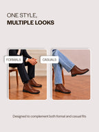 Men Tan High Ankle 5-Eye Lace Up Cap Toe Casual Winter Chukka Boots | Cushioned Collar Shoe with Durable TPR Welted Sole for Office, Walking, Holiday Travel