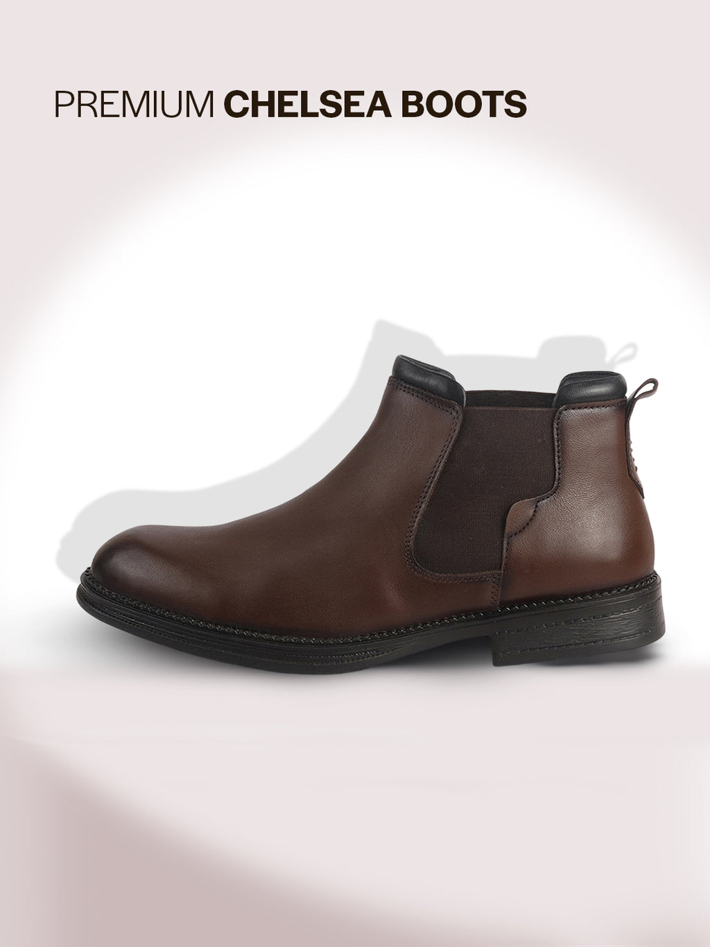 Men Brown Genuine Leather Mid Ankle Slip-On Winter Chelsea Boot|Formal, Casual Style Shoes For Denim Outfits|Slip-Resistant TPR Welted Sole