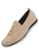Men Beige Embroidered Slip-On Loafers|Royal Ethnic Party Shoes|Ethnic Juttis and Mojaris for Wedding Cushioned Insole