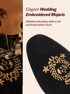 men black velvet embroidery design party casual loafer shoes