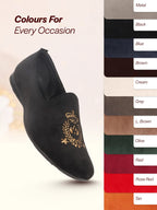 men black velvet embroidery design party casual loafer shoes