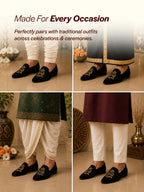 men black velvet embroidery design party casual loafer shoes