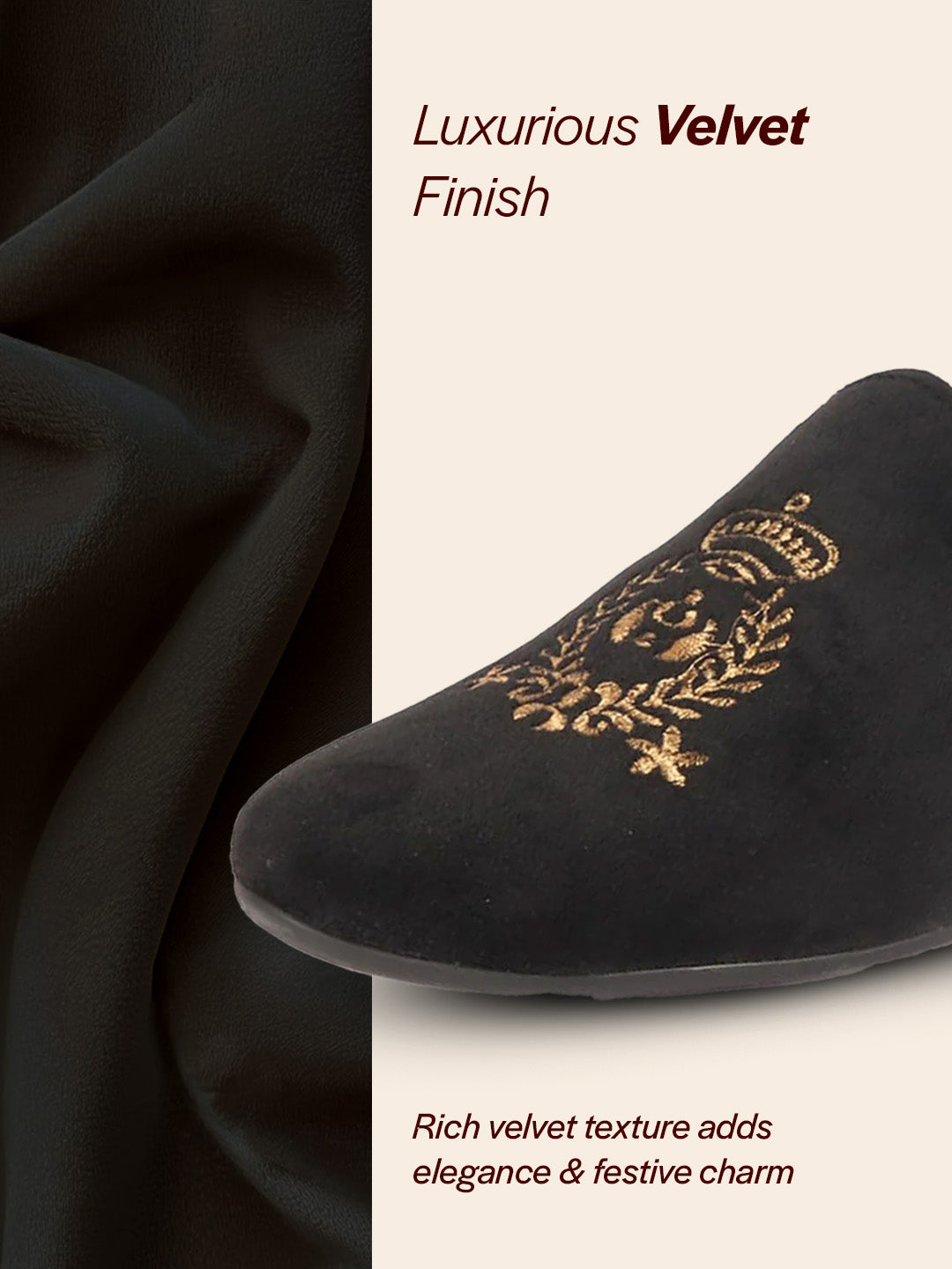 men black velvet embroidery design party casual loafer shoes
