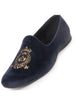Men Blue Velvet Embroidery Design Party Casual Loafer Shoes