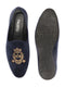 Men Blue Velvet Embroidery Design Party Casual Loafer Shoes