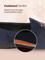 Shop Men Blue Velvet Embroidery Design Party Casual Loafer Shoes Online.