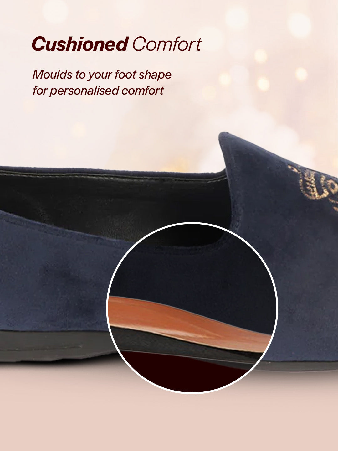 Shop Men Blue Velvet Embroidery Design Party Casual Loafer Shoes Online.