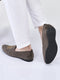 men brown velvet embroidery design party casual loafer shoes