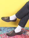 Men Grey Velvet Embroidery Party Casual Loafer Shoes