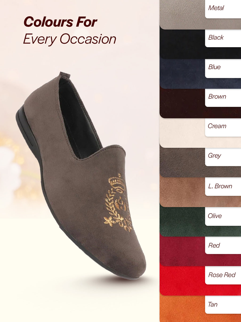 men grey velvet embroidery party casual loafer shoes