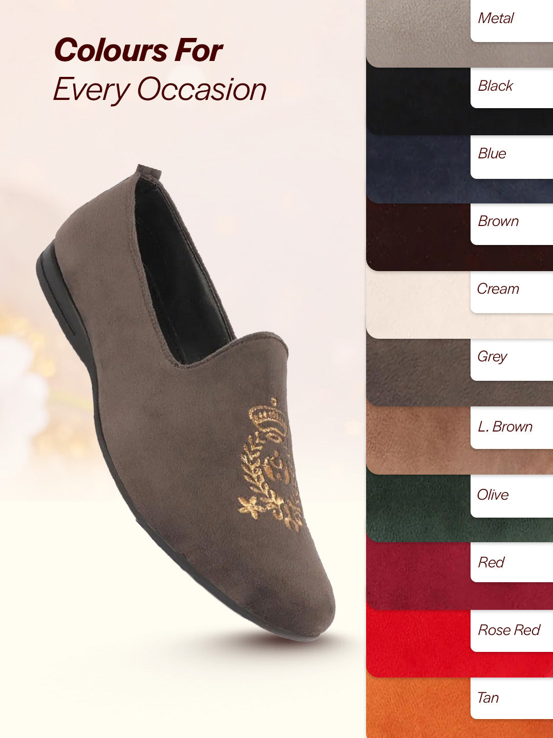 men grey velvet embroidery party casual loafer shoes