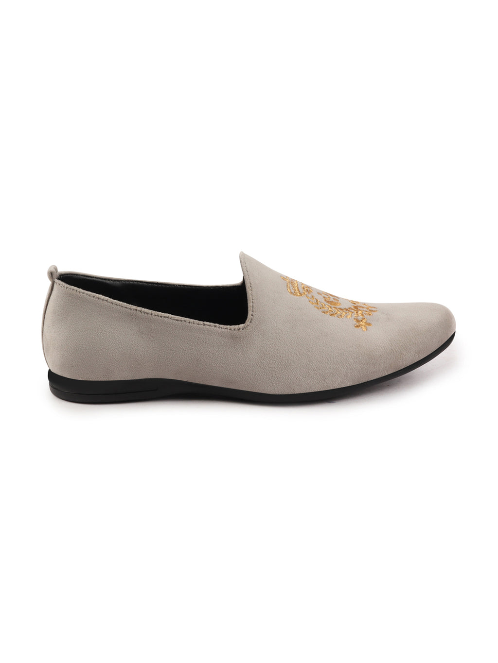 Men Metal Velvet Embroidery Ethnic Party Loafer Shoes