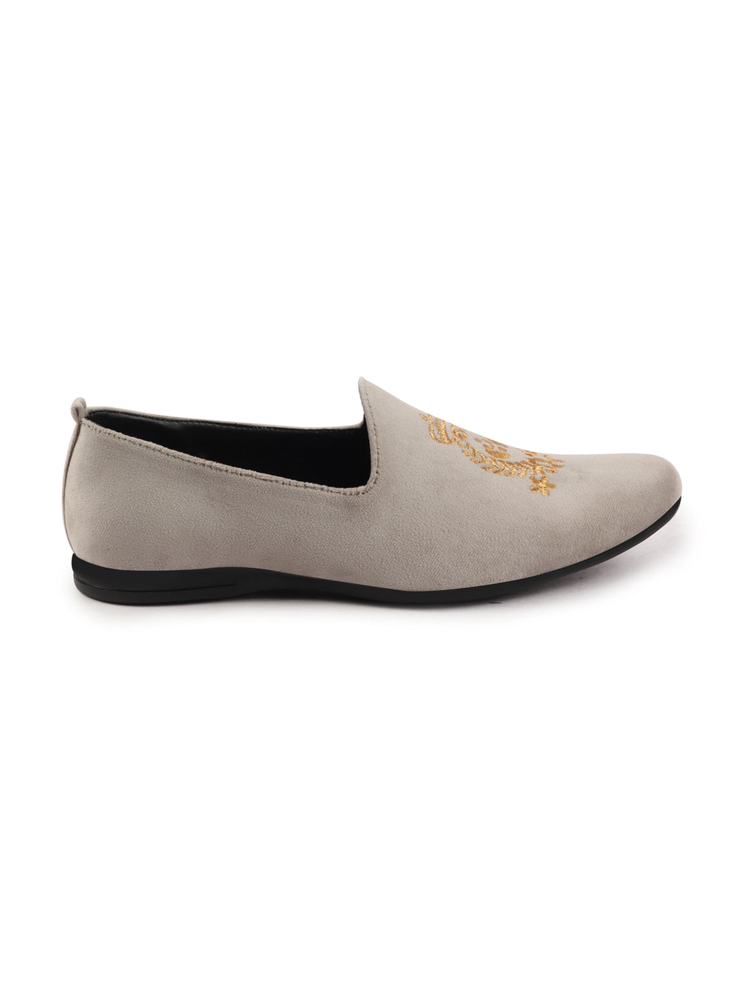 Men Metal Velvet Embroidery Ethnic Party Loafer Shoes