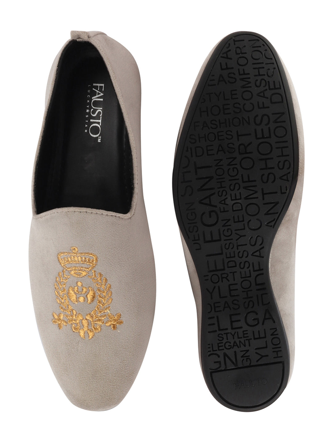 Men Metal Velvet Embroidery Ethnic Party Loafer Shoes