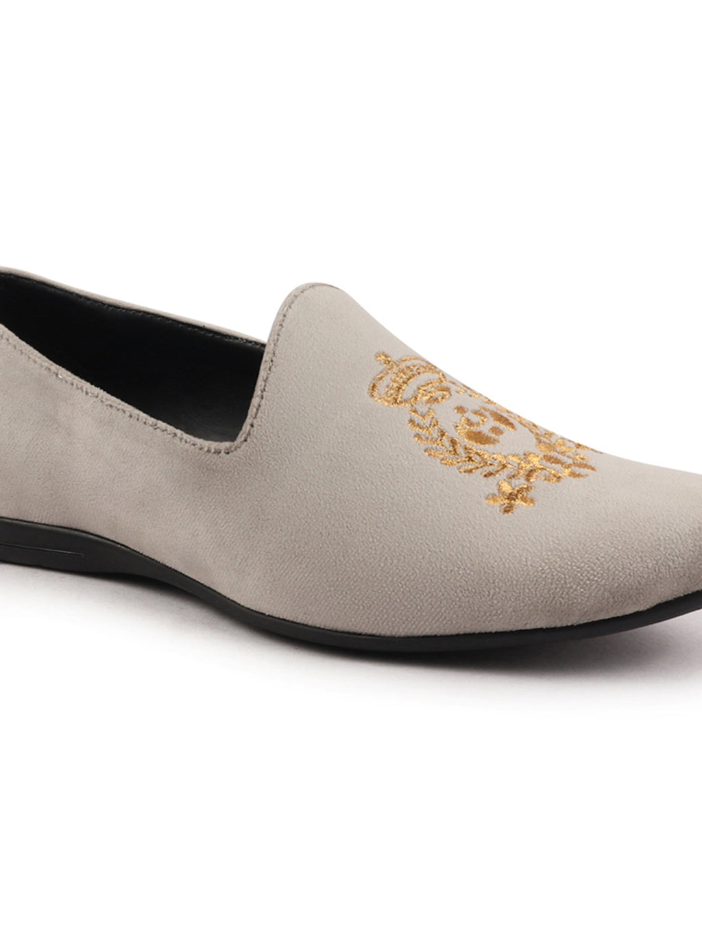 Men Metal Velvet Embroidery Ethnic Party Loafer Shoes