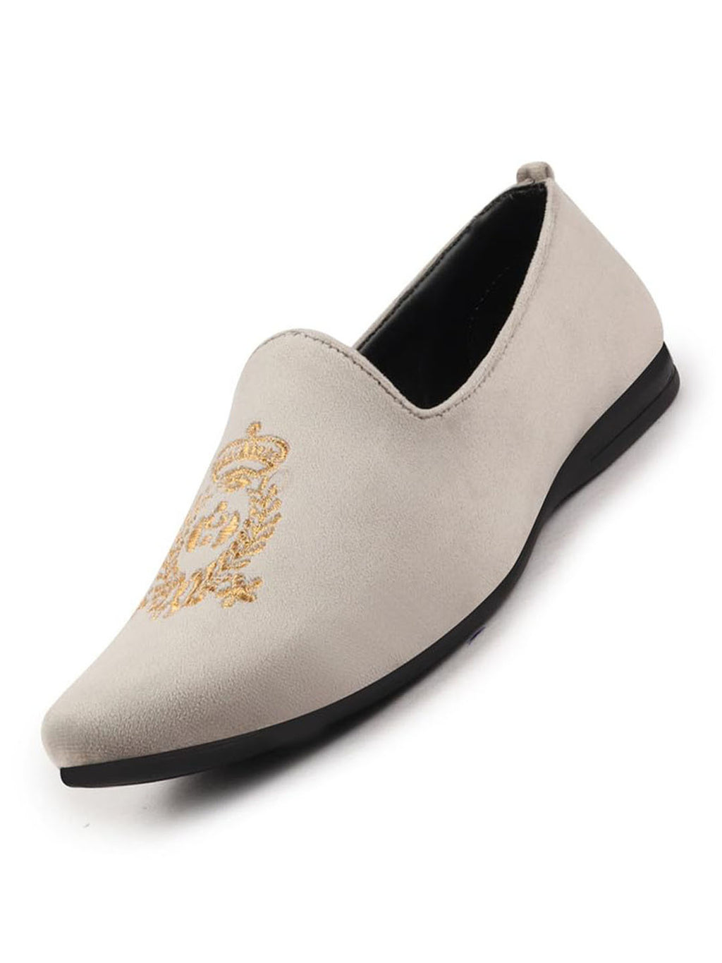 men metal velvet embroidery party casual loafer shoes