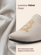 men metal velvet embroidery party casual loafer shoes