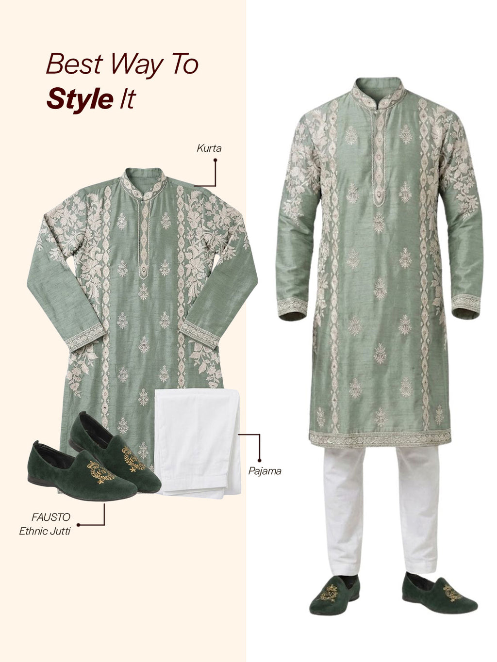Shop Men Olive Velvet Embroidery Design Party Casual Loafer Shoes Online.