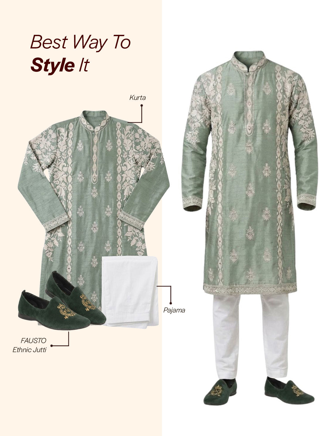 Shop Men Olive Velvet Embroidery Design Party Casual Loafer Shoes Online.