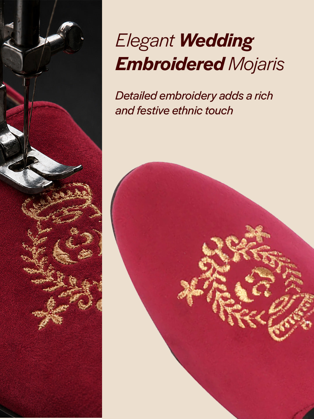 Shop Men Red Velvet Embroidery Design Party Casual Loafer Shoes Online.