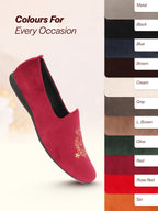Shop Men Red Velvet Embroidery Design Party Casual Loafer Shoes Online.