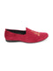 Men Red Velvet Embroidery Design Party Casual Loafer Shoes