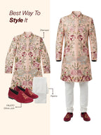 Shop Men Red Velvet Embroidery Design Party Casual Loafer Shoes Online.