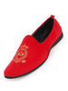 Men Rose Red Velvet Embroidery Party Casual Loafer Shoes