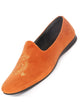 Men Tan Velvet Embroidery Design Party Casual Loafer Shoes
