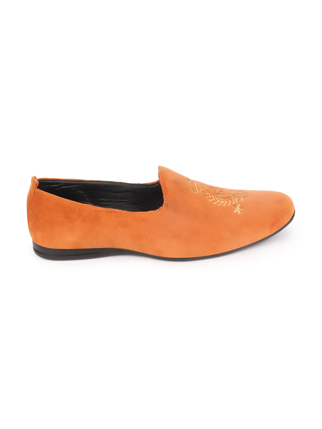 men tan velvet embroidery design party casual loafer shoes