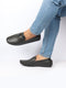 Men Black Casual Slip On Textured Stitched Design Driving Loafer and Moccasin Shoes