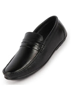 Men Black Classic Genuine Leather Slip on Loafer Shoes