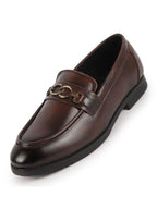 Shop Men Brown Wedding Party Genuine Leather Buckle Slip On Loafer Shoes Online.