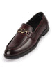 Men Cherry Wedding Party Genuine Leather Buckle Slip On Loafer Shoes