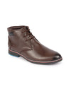 Shop Men Brown Genuine Leather Mid Top Chukka Lace Up Boots with TPR Welted Colorblocked Sole Online.
