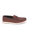 Men Brown Textured Design Casual Slip On Loafer Boat Shoes
