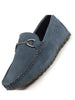 Men Grey Horsebit Buckle Suede Leather Slip On Driving Loafers