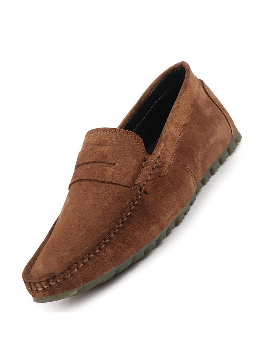 Shop Men Camel Suede Leather Side Stitched Slip On Driving Loafers and Mocassin Online.