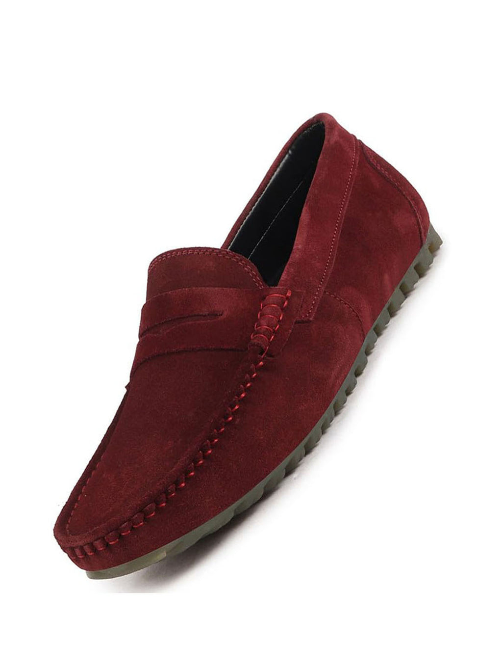 Shop Men Cherry Suede Leather Side Stitched Slip On Driving Loafers and Mocassin Online.