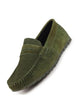 Men Mehandi Suede Leather Side Stitched Slip On Driving Loafers and Mocassin