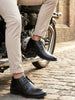 Men Black Classic Trendy Mid Ankle Lace Up Chukka Boot With TPR Welted Sole